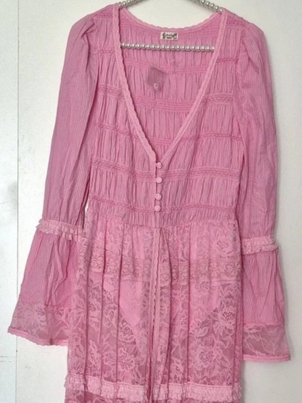 Free People Intimately Sweet Saloon Maxi Bodysuit Pink Size S - Picture 8 of 15